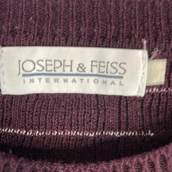 JOSEPH & FEISS Mens Purple 90’s Vibe Grandpa Crewneck Sweater Textured Knit M - Picture 8 of 12